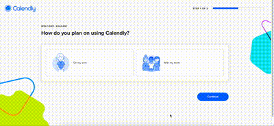 A gif of Caledly's onboarding