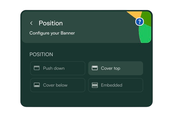 Control precisely where Banners appear